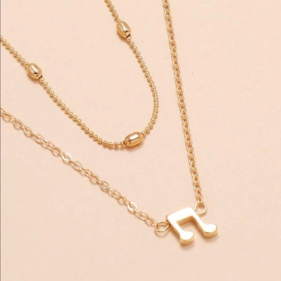 Layered Music Note Necklace - Picture 3 of 4